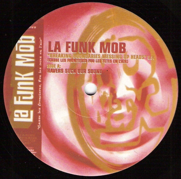 Image of Label Cover of 2x12" - VG/G+ - LA FUNK MOB, Breaking Boundaries And Messing Up Heads (Casse Les Fronti res, Fou Les T tes En L'Air)  (Mo Wax; MW 023, UK 1994, Stickered Plain Sleeve), scuffs and marks. light wear to sleeve,  - 1946036S