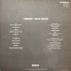 Image of Back Cover of LP - VG/VG - DAVID BOWIE, "Heroes" (RCA International Green International Right Orientated; INTS 5066, UK 1981 Reissue), Strong VG, Sticker damage to sleeve. ,  - 2316095C