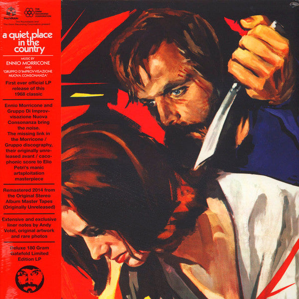 Image of Front Cover of LP - VG+/VG+ - ENNIO MORRICONE AND GRUPO D'IMPROVVISAZIONE NUOVA CONSONANZA, A Quiet Place In The Country OST (The Roundtable / Omni Recording Corporation; ROMA101L, Australia 2014 Reissue, Gatefold, Inner, 180 Gram Vinyl, With Obi), Strong VG+, Corner Bump,  - 1826500E