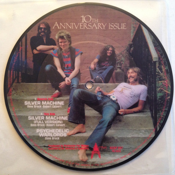 Image of Back Cover of 0526261E: 7" - HAWKWIND, Silver Machine (RCA; RCAP 267, UK 1982, Picture Disc, Plays Correct B Side)   /EX