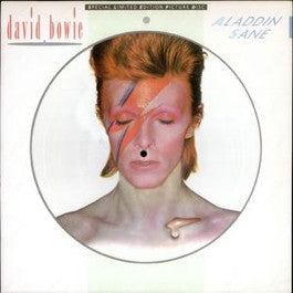 Image of Front Cover of 3214385C: LP - DAVID BOWIE, Aladdin Sane (RCA; BOPIC1, UK 1984 Reissue, Die Cut Sleeve, Limited Edition Picture Disc) NO Insert.  VG/VG