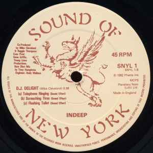 Image of Label Cover of 12" - VG/VG - INDEEP, Last Night A D.J. Saved My Life (Sound Of New York; SNYL 1, UK 1982, Die Cut Company Sleeve), Strong VG to disc.,  - 1716311C
