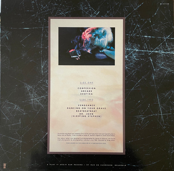 Image of Back Cover of LP - G+/VG - CHRIS AND COSEY, Exotika (PIAS; BIAS 69, Europe 1987, Throbbing Gristle), Hairlines & scuffs, edge & ring wear, creasing,  - 4246421S