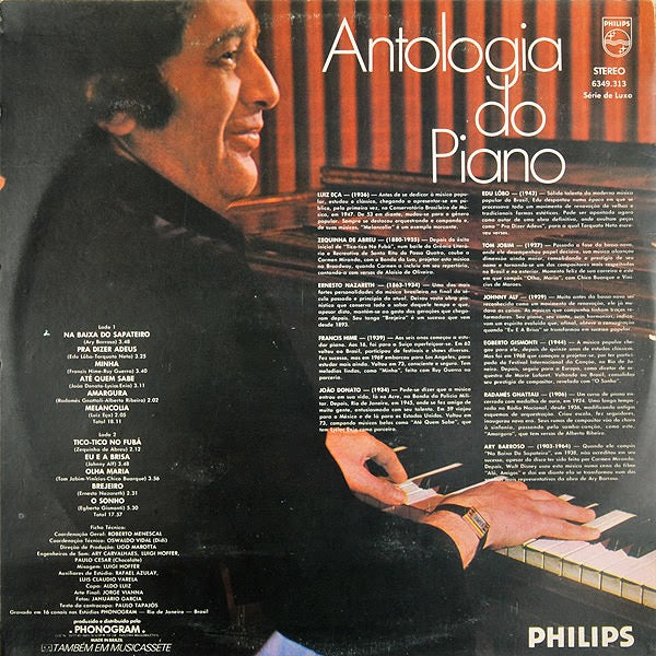 Image of Back Cover of LP - VG/VG - LUIZ ECA, Antologia Do Piano (Philips; 6349 313, Brazil 1976), ,  - 2616142C