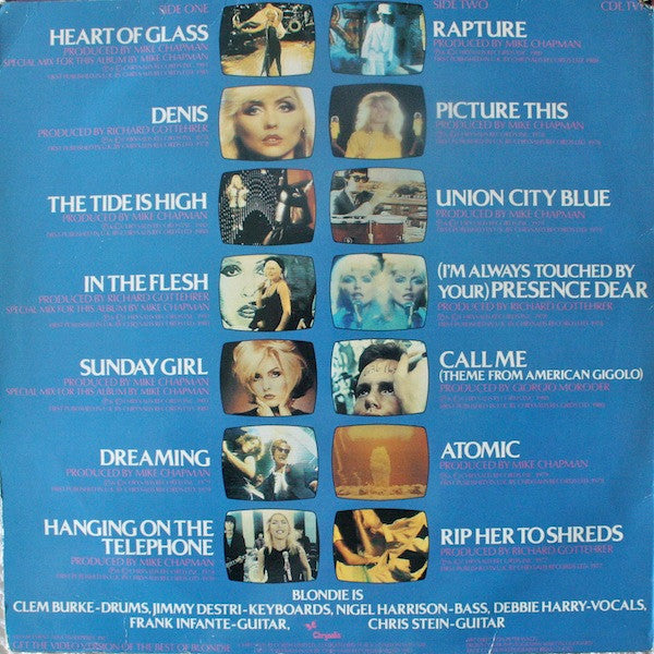 Image of Back Cover of LP - VG/G+ - BLONDIE, The Best Of Blondie (Chrysalis Blue/White; CDL TV1, UK 1981, No Poster, No Barcode), ,  - 3626094E