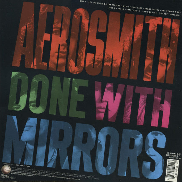 Image of Back Cover of 1544257S: LP - AEROSMITH, Done With Mirrors (Geffen; 9240911, Europe 1985, Card Sleeve)   VG+/VG+