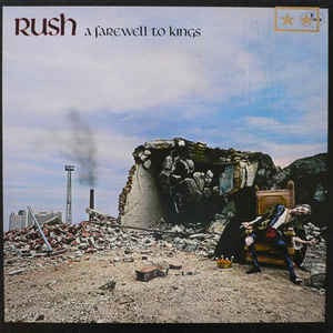 Image of Front Cover of LP - VG/G+ - RUSH, A Farewell to Kings (Mercury; 9100 042, UK 1977, Gatefold with gold stars on front cover, Inner), Writing imprint on front of sleeve, stain on label. ,  - 2326274E