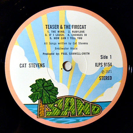 Image of Label Cover of LP - VG/EX - CAT STEVENS, Teaser and the Firecat (Island Pink Rim; ILPS9154, UK 1971, Textured Gatefold Sleeve, Company Inner), Strong VG sleeve, edge wear.,  - 3946449S