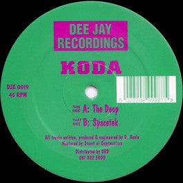 Image of Front Cover of 12" - /VG - KODA, The Deep / Spacetek (Dee Jay Recordings; DJX 0019, UK 1994, Plain Sleeve), Strong VG, light marks only,  - 3226111E