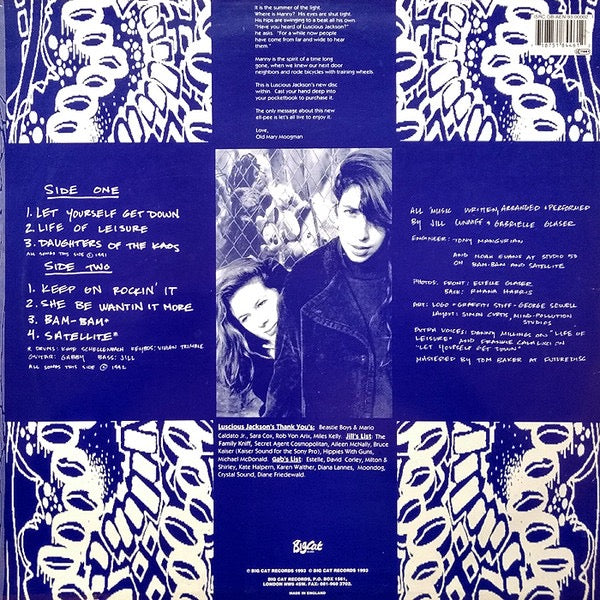 Image of Back Cover of 3824114E: LP - LUSCIOUS JACKSON , In Search Of Manny (Big Cat; ABB 46 X, UK 1992, Insert)   VG/VG+