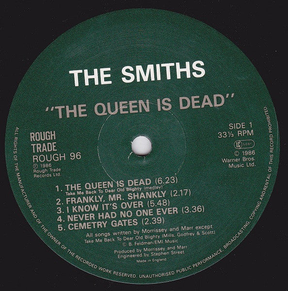 Image of Label Cover of LP - VG+/VG - THE SMITHS, The Queen Is Dead (Rough Trade; ROUGH 96, UK 1986, Gatefold, Inner, EMI Pressing), A few light hairlines and light scuffs - nothing to affect playback. ,  - 3926131E