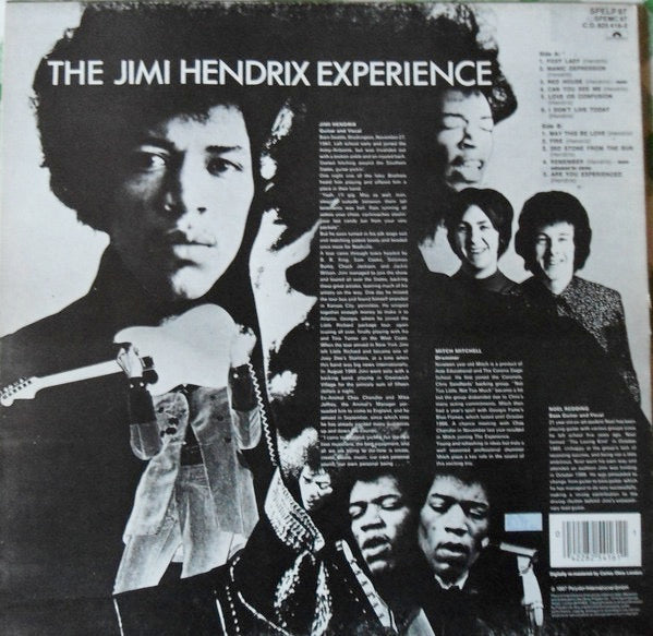 Image of Back Cover of 3544237S: LP - THE JIMI HENDRIX EXPERIENCE, Are You Experienced (Polydor; SPELP97, UK 1985 Reissue) Light edge wear, feint ring wear  VG/VG+