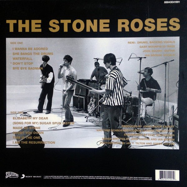 Image of Back Cover of LP - VG+/G+ - THE STONE ROSES, The Stone Roses (Silvertone Records; 88843041991, Europe 2014 Reissue, Embossed Sleeve, Inner, 100347E Matrix Both Sides), ,  - 4016561C