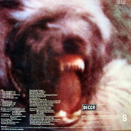 Image of Back Cover of 4624031E: LP - JOHN ENTWISTLE'S OX, Mad Dog (Decca; TXS R 114, UK 1975, Insert, Poster)   VG+/VG