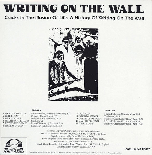 Image of Back Cover of 2114084C: LP - WRITING ON THE WALL, Cracks In The Illusion Of Life (Tenth Planet; TP017, UK 1995, Gatefold) Limited Edition No.881. Sticker Damage To Sleeve  VG/VG