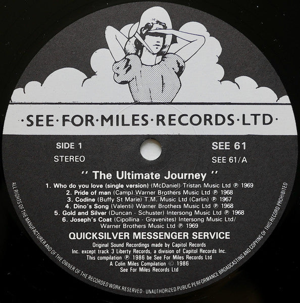 Image of Label Cover of LP - VG+/VG+ - QUICKSILVER MESSENGER SERVICE, The Ultimate Journey (See 4 Miles; SEE61, UK 1986), ,  - 3026078E