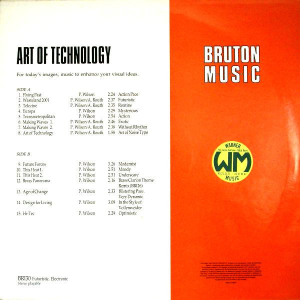 Image of Back Cover of LP - VG/VG+ - P. WILSON, A. ROUTH, Art Of Technology (Bruton Music; BRI 30, UK 1987), , ` - 3946102S