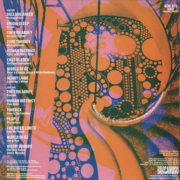 Image of Back Cover of LP - VG+/VG - VARIOUS, Staircase To Nowhere (RUBBLE 12) (Bam-Caruso Records; KIRI 070, UK 1986, Inner), ,  - 2926077E
