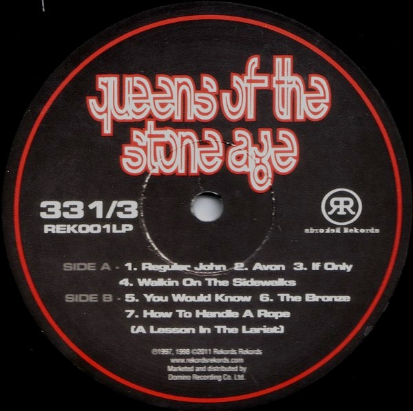 Image of Label Cover of 2xLP - VG/VG+ - QUEENS OF THE STONE AGE, Queens Of The Stone Age (Rekords; REK001LP, Europe 2011 Reissue, Gatefold, Inners, Remastered), Minor wear to sleeve. Lovely discs.,  - 3546164S