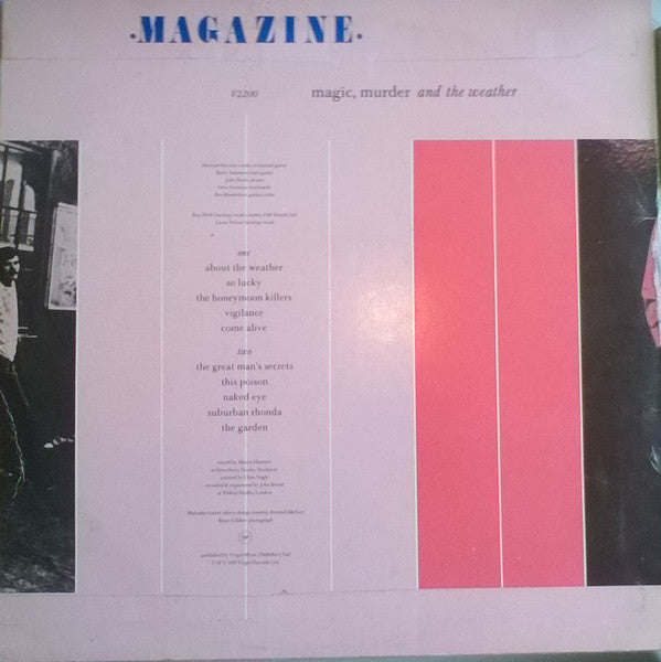 Image of Back Cover of LP - VG/VG+ - MAGAZINE, Magic Murder and the Weather (Virgin; V2200, UK 1981), ,  - 3626308E