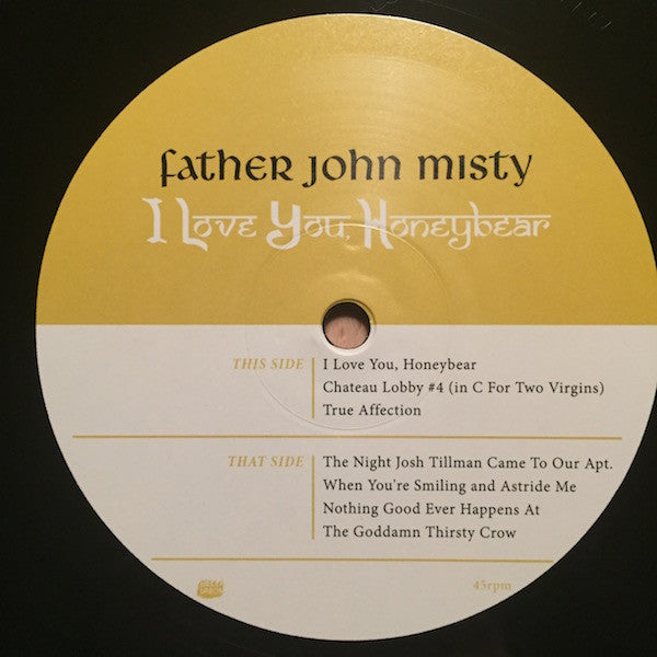 Image of Label Cover of 2xLP - VG+/VG+ - FATHER JOHN MISTY, I Love You, Honeybear (Bella Union; BELLA476V, UK 2015, Gatefold, Booklet, Poster, No CD), ,  - 3546011S