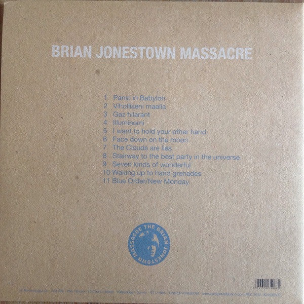 Image of Back Cover of 5024294E: 2xLP - THE BRIAN JONESTOWN MASSACRE, Aufheben (A; AUK023LP, US 2012, Textured Gatefold Sleeve, 2 Inners, Solid Blue Vinyl / Clear Blue Vinyl)   EX/EX