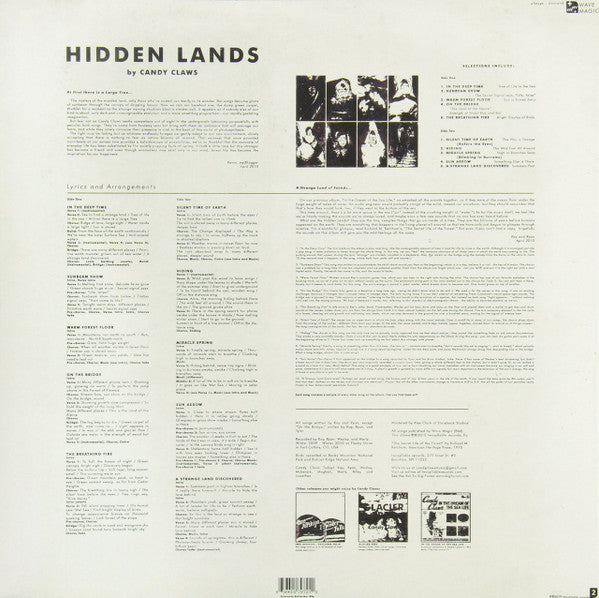 Image of Back Cover of 2624363E: LP - CANDY CLAWS, Hidden Lands (Twosyllable; TSR010, US 2010) Some creases to cover.  VG/VG+