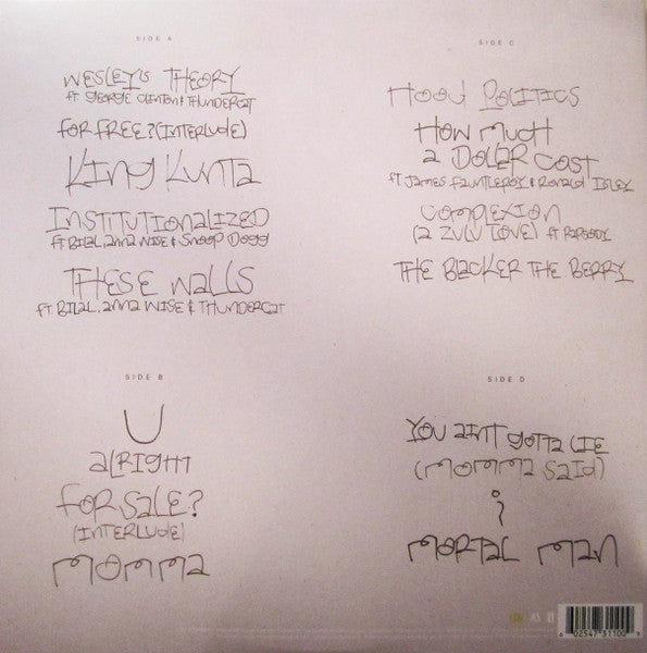 Image of Back Cover of 2xLP - VG/VG - KENDRICK LAMAR, To Pimp A Butterfly (Top Dawg Entertainment; 0602547311009, Aftermath Entertainment    0602547311009, Interscope Records    0602547311009, Europe 2015, Gatefold), Hairlines. Edge wear.,  - 3746471S