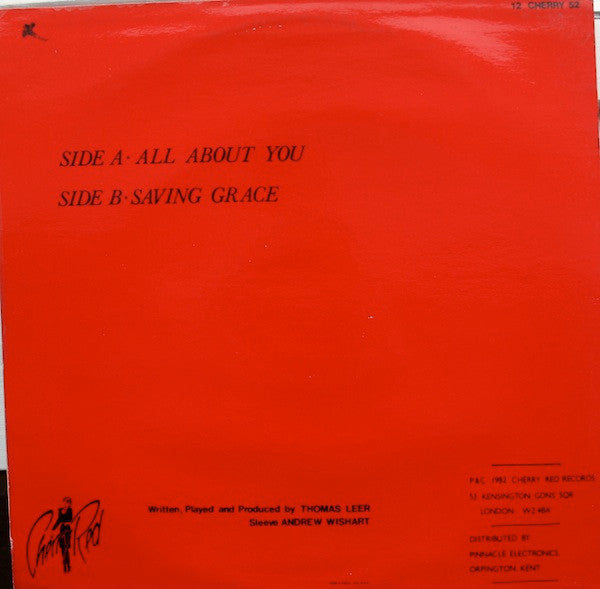 Image of Back Cover of 12" - VG+/VG+ - THOMAS LEER, All About You (Cherry Red; 12CHERRY52, UK 1982, Picture Sleeve), ,  - 1026459E
