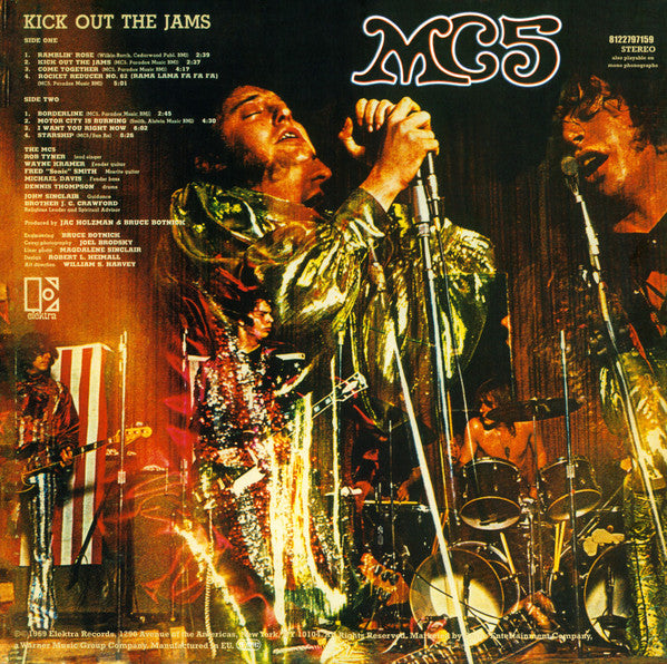 Image of Back Cover of 3324453E: LP - MC5, Kick Out the Jams (Rhino; 8122797159, Europe 2012 Reissue, Gatefold, 180 Gram Vinyl)   VG+/VG+