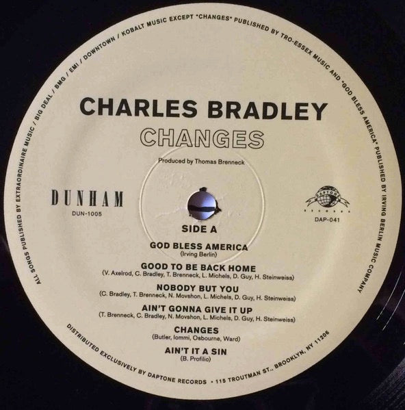 Image of Label Cover of 3854114S: LP - CHARLES BRADLEY, Changes (Dunham ; DUN-1005, US 2022 Reissue, Inner, Download Code)   NEW/NEW