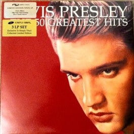 Image of Front Cover of 3xLP - VG/VG - ELVIS PRESLEY, The 50 Greatest Hits (RCA; 74321 811021, Europe 2000, Stickered Plastic Sleeve, Insert), One gold hype sticker only.,  - 2516458C