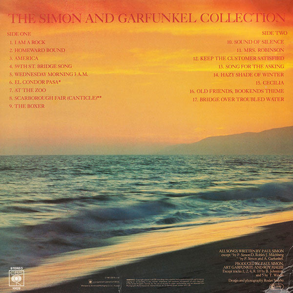Image of Back Cover of LP - VG/VG+ - SIMON AND GARFUNKEL, The Simon And Garfunkel Collection (CBS Orange/Yellow; CBS 10029, UK 1981), ,  - 1126229E