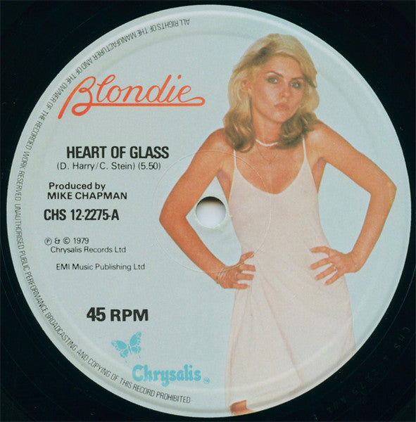 Image of Label Cover of 12" - VG/VG+ - BLONDIE, Heart Of Glass (Chrysalis; CHS 12-2275, UK 1979, Picture Sleeve), ,  - 3346309S