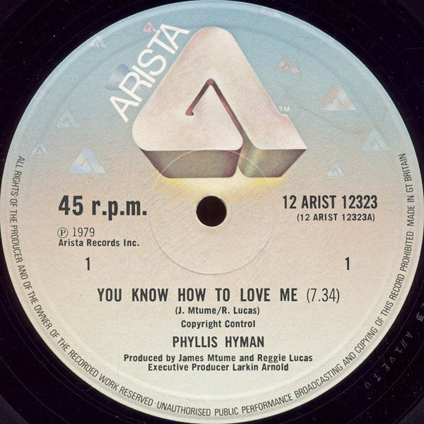 Image of Back Cover of 12" - /VG - PHYLLIS HYMAN, You Know How To Love Me / Give A Little More (Arista; 12 ARIST 12323, UK 1979), Strong VG,  - 4346039S