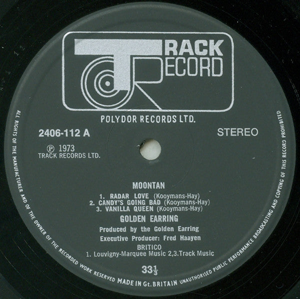 Image of Label Cover of LP - VG/VG - GOLDEN EARRING, Moontan (Track; 2406112, UK 1973, Textured Gatefold Sleeve, NO Insert), Light marks, edge wear,  - 3946240S