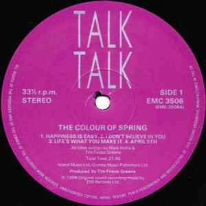 Image of Label Cover of LP - VG/G+ - TALK TALK, The Colour Of Spring (EMI; EMC 3506, UK 1986, Embossed Sleeve, Inner), ,  - 2246238S