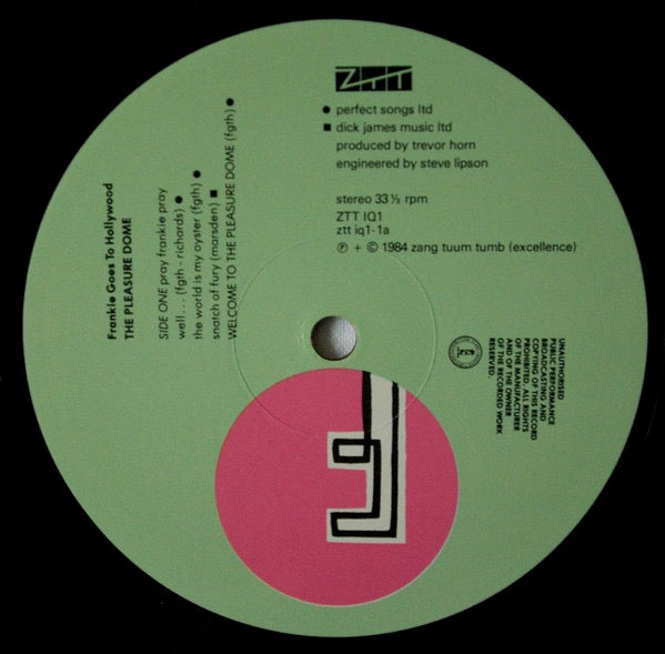 Image of Label Cover of 2xLP - VG/VG+ - FRANKIE GOES TO HOLLYWOOD, Welcome To The Pleasuredome (ZTT; ZTT IQ1, UK 1984, Gatefold, 2 Inners, EMI Pressing), Edges unglued on both inners, corner bump,  - 2546106S