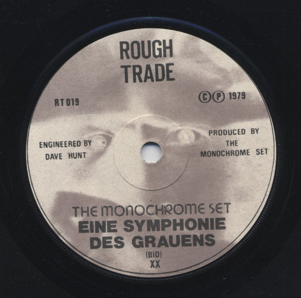 Image of Label Cover of 7" - VG+/VG+ - THE MONOCHROME SET, Eine Symphonie Des Grauens / Lester Leaps In  (Rough Trade (Sepia Labels); RT 019, UK 1979 Reissue, Picture Sleeve), Ring Wear On Rear Sleeve,  - 0926403E