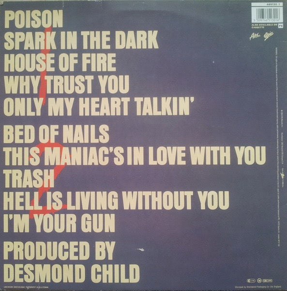Image of Back Cover of LP - VG/VG - ALICE COOPER, Trash (Epic; 465130 1, UK 1989, Inner), ,  - 4226368E