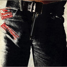 Image of Front Cover of LP - VG/G+ - THE ROLLING STONES, Sticky Fingers (Rolling Stones; COC 59100, UK 1971, Small Unmarked Zip Sleeve, Insert, No Promotone NV Record on Label. A3/B4 Matrix), Very light wear and creasing to sleeve. Nice insert. Disc plays like a VG or higher.,  - 2146288S