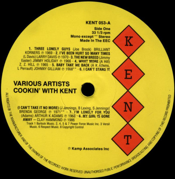 Image of Label Cover of LP - VG+/VG+ - VARIOUS, Cookin' With Kent (Kent; KENT 053, UK 1986), ,  - 2926176E