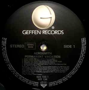 Image of Label Cover of LP - VG/VG - AEROSMITH, Permanent Vacation (Geffen Records; WX 126, Europe 1987, Inner, JK Runouts), A few light hairlines only. Edgewear.,  - 4326048E
