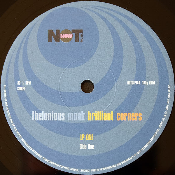 Image of Label Cover of 2xLP - VG+/VG - THELONIOUS MONK, Brilliant Corners / Thelonious Himself (Not Now Music; NOT2LP140, Europe 2011, Gatefold), ,  - 3426039E
