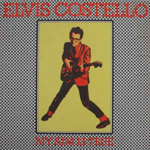 Image of Front Cover of LP - VG+/VG+ - ELVIS COSTELLO, My Aim Is True (IMP Records; FIEND 13, UK 1986 Reissue, Yellow Back Cover), ,  - 2526047E