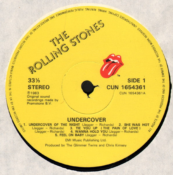 Image of Label Cover of 2824330E: LP - THE ROLLING STONES, Undercover (Rolling Stones; CUN 1654361, UK 1983, Inner, Insert)   VG+/VG+