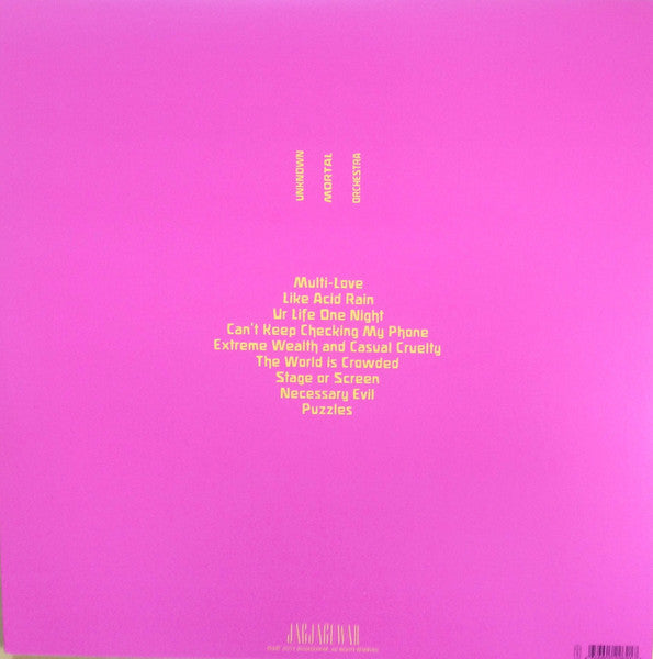 Image of Back Cover of 4944030S: LP - UNKNOWN MORTAL ORCHESTRA, Multi-Love (Jagjaguwar; JAG262, US 2015, Inner)   VG+/VG+