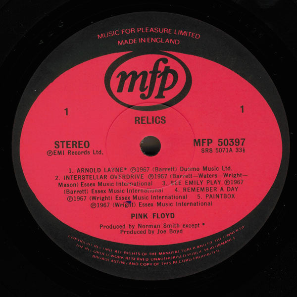 Image of Label Cover of LP - VG/VG - PINK FLOYD, Relics (MFP; MFP 50397, UK 1978 Reissue, Laminated Front Sleeve, No Barcode), ,  - 3726435E