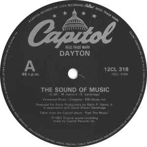 Image of Back Cover of 12" - VG/VG+ - DAYTON, The Sound Of Music (Capitol; 12CL 318, UK 1983, Die Cut Company Sleeve), , A The Sound Of MusicB1 Eyes On YouB2 Love You Anyway - 4046076S