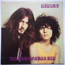 Image of Front Cover of LP - VG/G - TYRANNOSAURUS REX, Unicorn (Blue Thumb; BTS7, US 1969, Promo, Gatefold, No Booklet, No Poster, Stereo), Storage marks and hairlines all over disc. Edge wear, foxing and general sleeve wear.,  - 1326475E